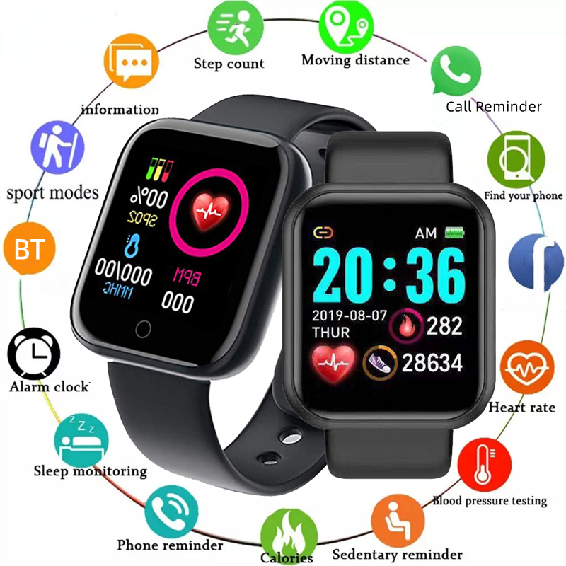 Watch Smart Y68 - Muziekbediening Smart Watch Heren Dames Calorieën