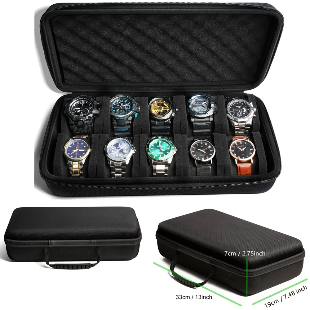 Tag Watches Smartwatch - 10-slots horlogebox organizer draagbare rits horloge