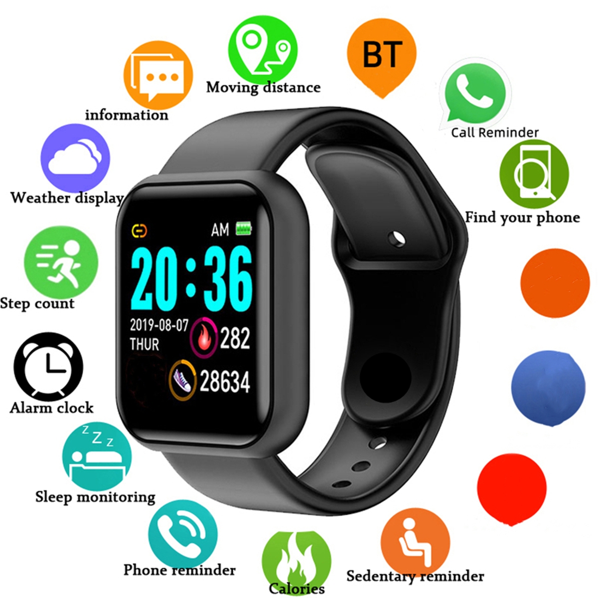 Mannen Slimme Horloges Kleuren - Watch Smart Y68 recensie en prijs
